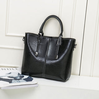 Women's PU Leather Tote Bag - Large Capacity Shoulder Bag with iPad Compartment