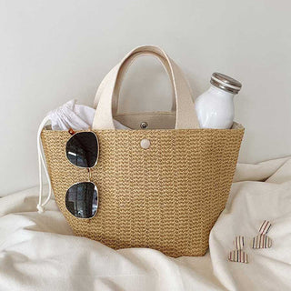Handcrafted Rattan Summer Tote - Casual Woven  Bag for Women