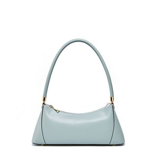 Women's Vintage Leather Shoulder Bag - Elegant Niche Baguette Handbag