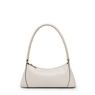 Women's Vintage Leather Shoulder Bag - Elegant Niche Baguette Handbag