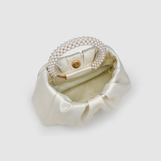 Sweet Handbag Maiden Pearl Bag Women's Fashion All-match Pleated  Cloud Bag Mini Bag