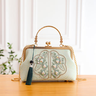 Pearl-Embroidered Handbag - Elegant Beaded Crossbody & Shoulder Bag