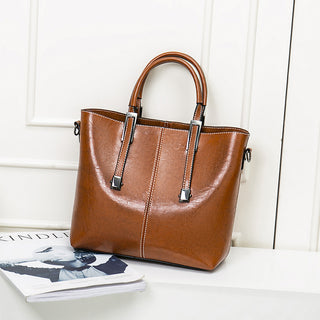 Women's PU Leather Tote Bag - Large Capacity Shoulder Bag with iPad Compartment