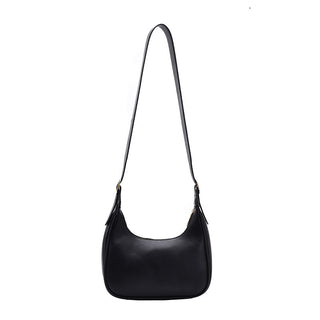 Retro Leather Underarm Shoulder Bag – Minimalist 90s Style Dumpling Handbag